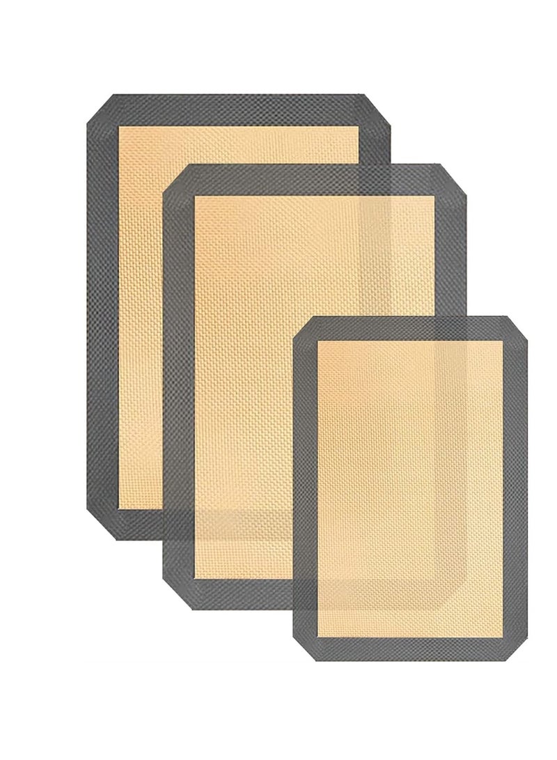 Zikra Nonstick Silicone Baking Mat Sets Reusable Sheet for Making Cookies Bread and Pastry Kitchen Food Bakeware High Temperature Oven Set of 3 - Image 1