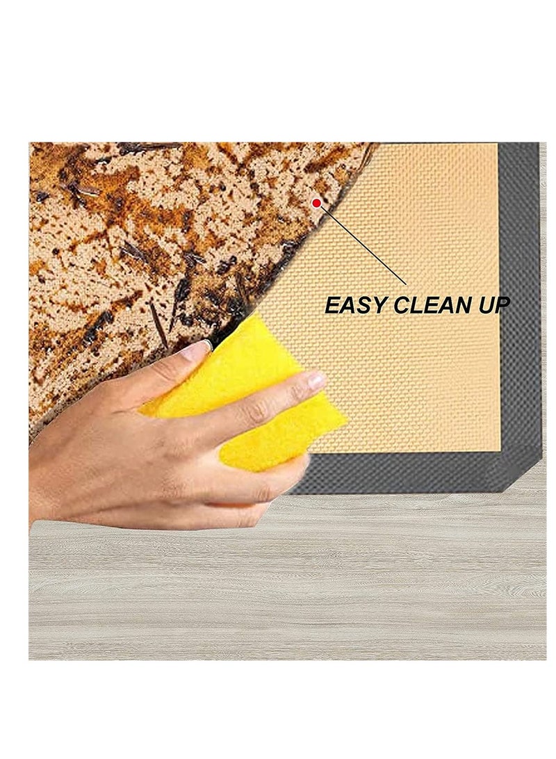 Zikra Nonstick Silicone Baking Mat Sets Reusable Sheet for Making Cookies Bread and Pastry Kitchen Food Bakeware High Temperature Oven Set of 3 - Image 3