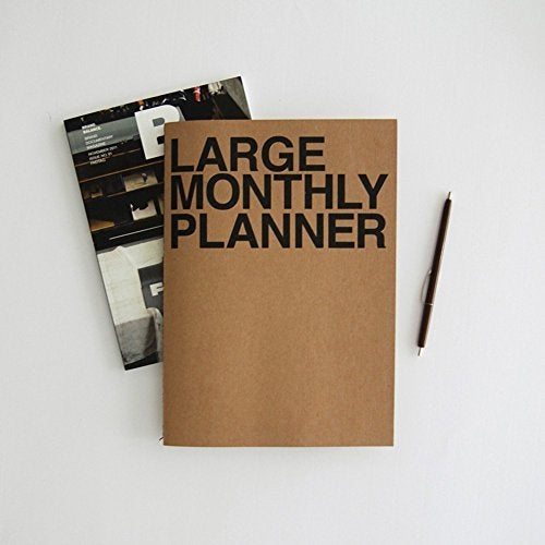 JSTORY Large Monthly Planner Set of 2 Stitch Bound Flat Lay Year Round Flexible Cover Goal/Time Organizer Thick Paper Eco Friendly Customizable A4 16 Months 36 Pages 18 Sheets Kraft - Image 5