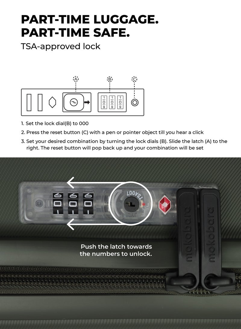 Mokobara The Aisle Trunk Check-In Large Luggage - Durable Polycarbonate Material | Olive Green, Homegrown - Image 4