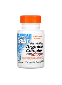 Doctor's Best Fast Acting Arginine Complex with Nitrosigine 750 mg 60 Tablets  - Image 1