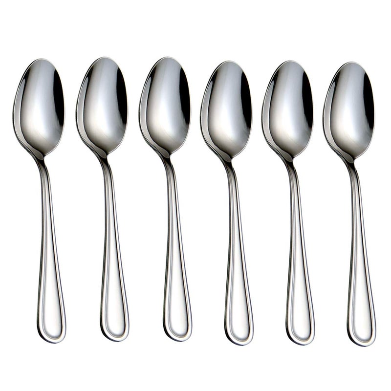 HISSF Teaspoons Stainless Steel 180 Tea Spoons 6 Pcs 629 Inches For Home Kitchen Restaurant Slilver