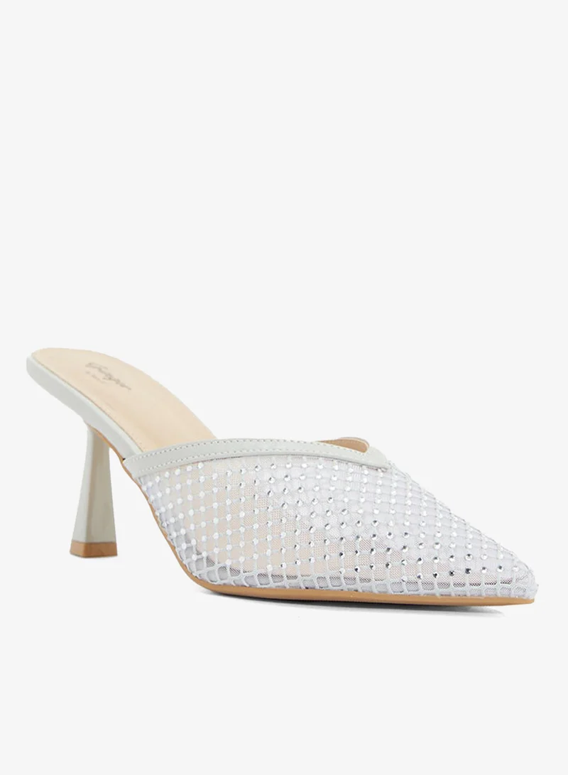 Ginger Mesh Slip On Heeled Mule