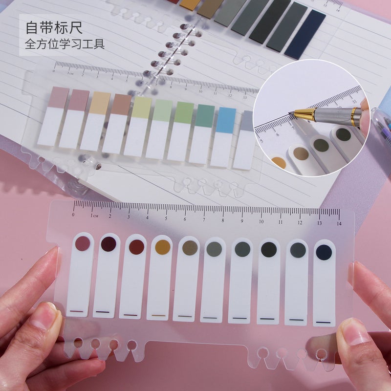 Morandi Translucent Pet Index Sticker Vanilla Autumn Mans Post-It Mark Writable Post-It Notes - Image 4