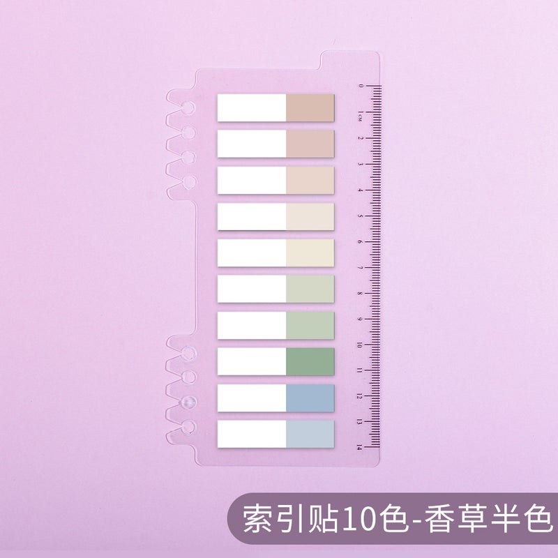 Morandi Translucent Pet Index Sticker Vanilla Autumn Mans Post-It Mark Writable Post-It Notes - Image 1