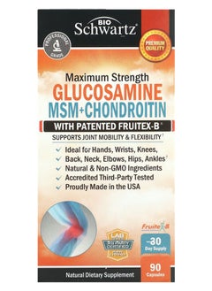 Glucosamine MSM + Chondroitin with Patented Fruitex-B 90 Capsules