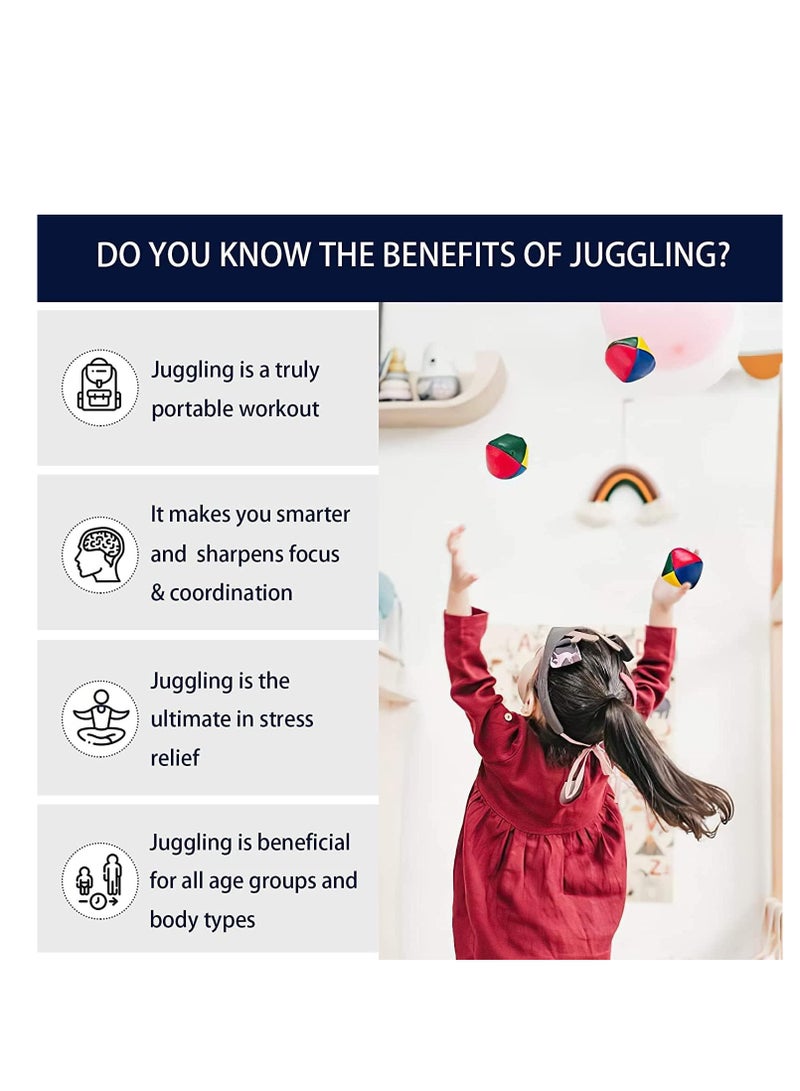 Raxoom Juggling Balls, 4 Pack Juggle Balls Set Circus Balls with 4 Panel Design Professional Learning Toys for Beginners Kids and Adults, 5cm, Mixed Colors - Image 4