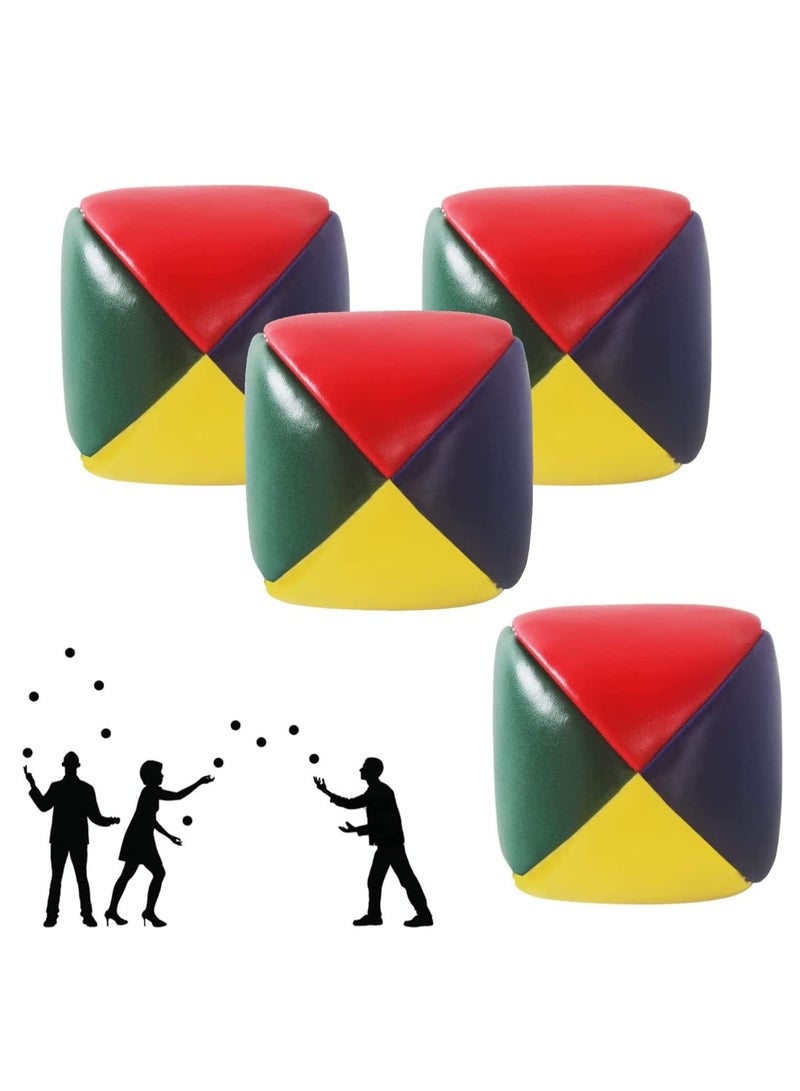 Raxoom Juggling Balls, 4 Pack Juggle Balls Set Circus Balls with 4 Panel Design Professional Learning Toys for Beginners Kids and Adults, 5cm, Mixed Colors - Image 1
