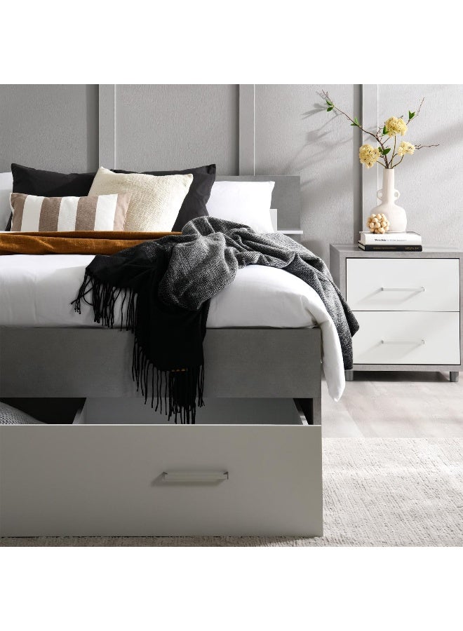 Pan Home Evershine Twin Bed With Storage 140X200 Cm - Grey  - Image 1