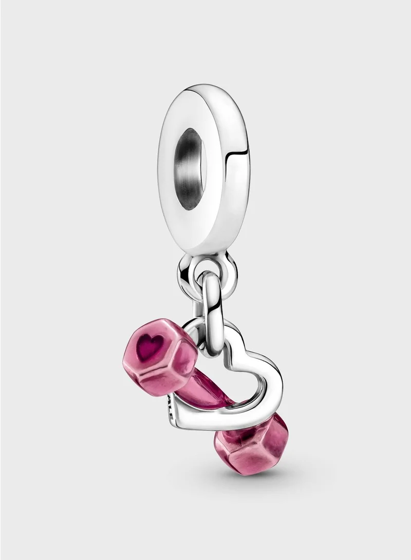 PANDORA Dumbbell & Heart Dangle Charm
