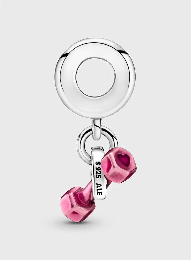 PANDORA Dumbbell & Heart Dangle Charm