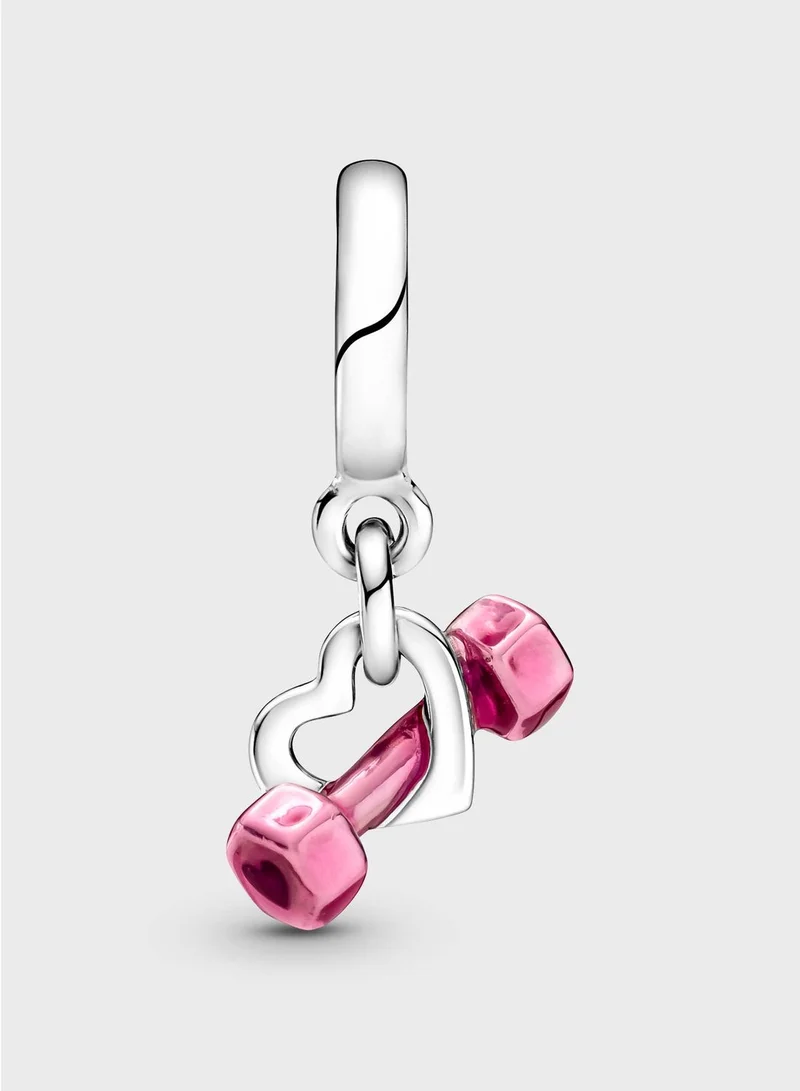 PANDORA Dumbbell & Heart Dangle Charm