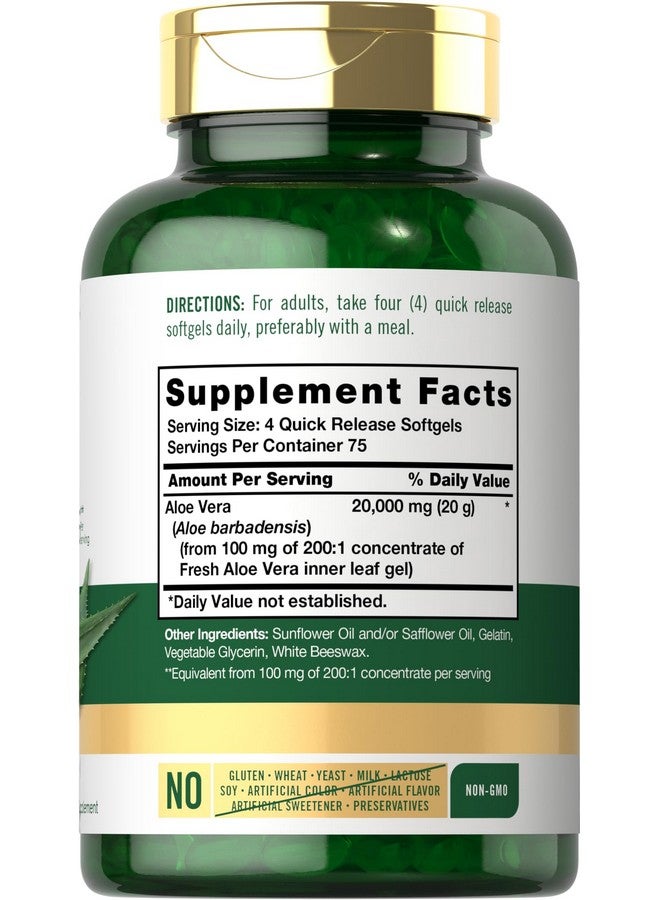 كبسولات كارلايل جيلاتينية من الصبار ٢٠٠٠٠ ملغ | ٣٠٠ كبسولة | مكمل غذائي من جل الصبار | غير معدل وراثيًا، خالٍ من الغلوتين - Image 2