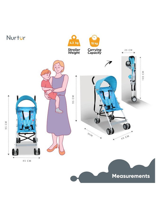 Nurtur Buggy Stroller  Lightweight Stroller with Compact Fold Canopy Shoulder Strap 6 to 36 months - Image 4
