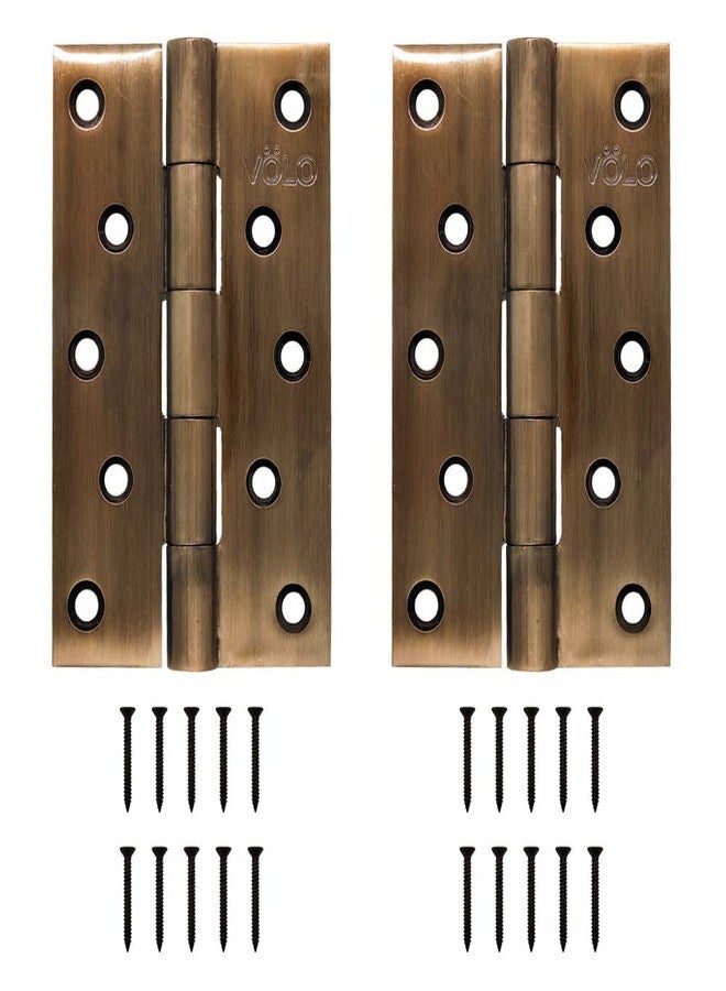 Volo Premium Concealed Door Butt Hinges 5 inch x 12 Gauge/2.5 mm Thickness, Slow Motion Butt Hinge (Stainless Steel)(Finish: Antique Brass) (Pack of 6 Pcs.) - Image 2