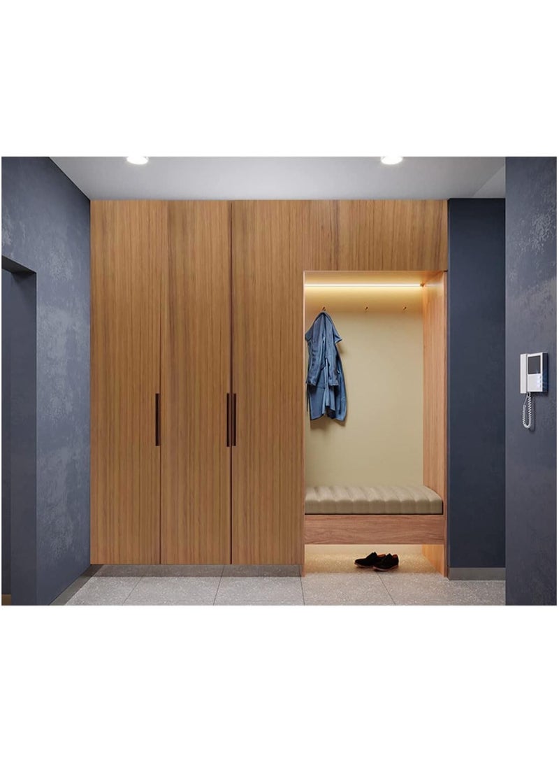 آنا ورق حائط ذاتي اللصق بتصميم خشبي مزيف 45 سم × 2 م مقاوم للماء والرطوبة والزيت لتجديد المنازل - Image 3