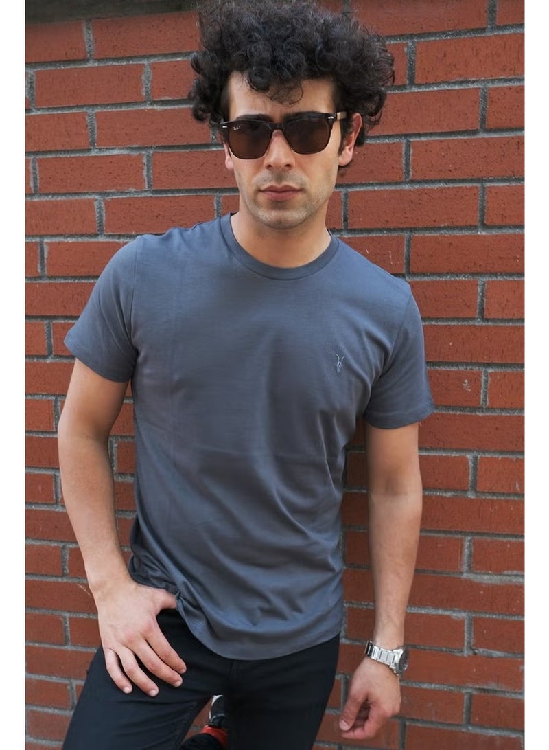 Four Man Crew Neck Standard Fit Basic Cotton Men's T-Shirt Pack of 5 - Image 4