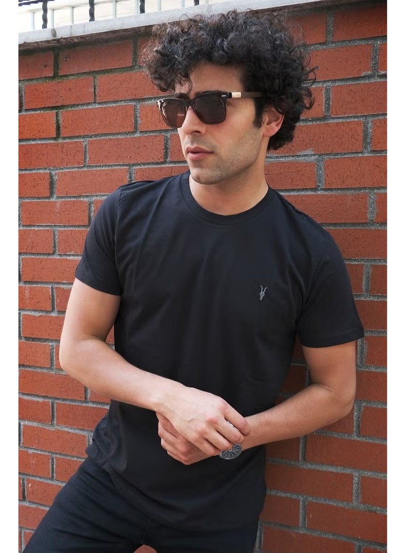 Four Man Crew Neck Standard Fit Basic Cotton Men's T-Shirt Pack of 5 - Image 5