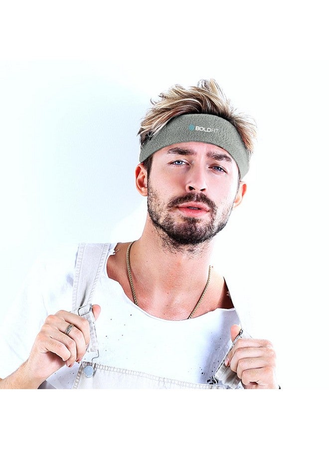 بولد فيت عصابة رأس رياضية Boldfit للرجال والنساء - عصابة رأس رياضية للتمرين والجري، قابلة للتنفس، غير قابلة للانزلاق، عصابات رأس للعرق للشعر الطويل (رمادي) - Image 1