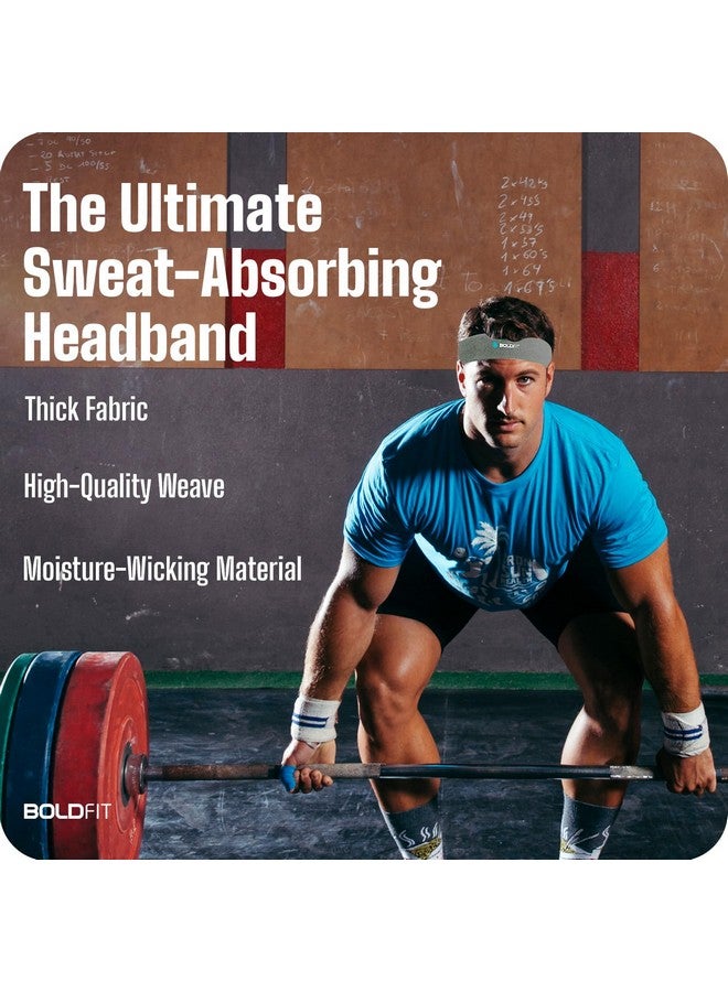 بولد فيت عصابة رأس رياضية Boldfit للرجال والنساء - عصابة رأس رياضية للتمرين والجري، قابلة للتنفس، غير قابلة للانزلاق، عصابات رأس للعرق للشعر الطويل (رمادي) - Image 2