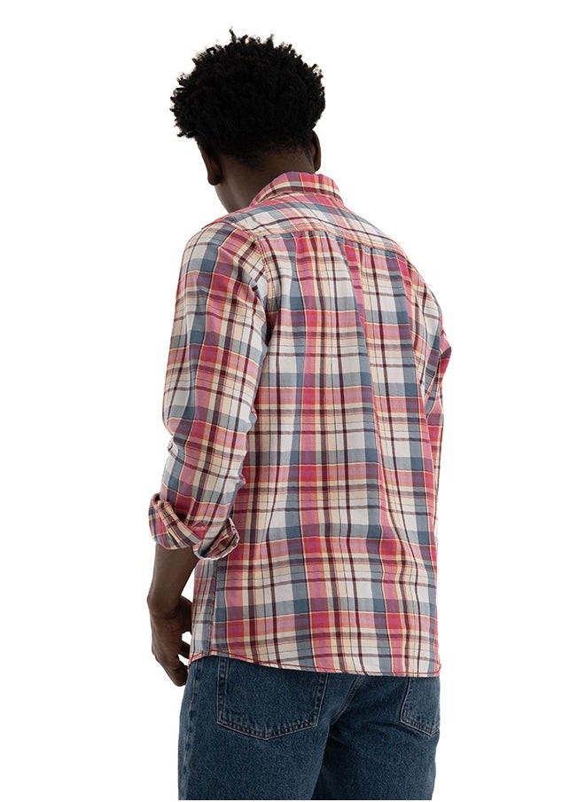clever - Shirt Men's, Stylish, Oxford Cotton , Cashmere , Multicolor - Image 1