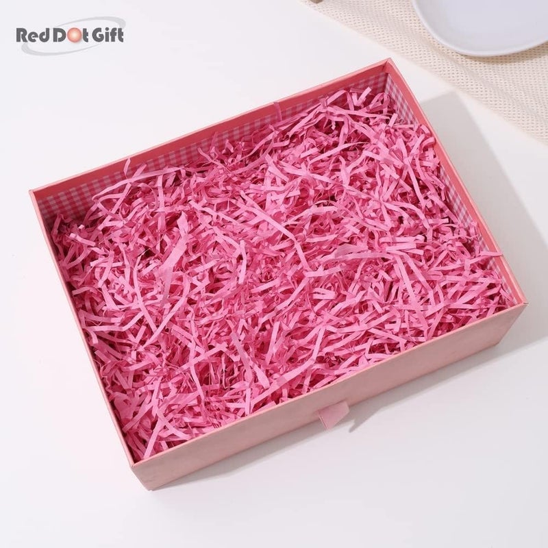 Red Dot Gift REDDOTGIFT® 50 Gram Pink Crinkle Cut Filler - Eco-friendly Shredded Paper for Gift Wrapping & Basket Filling - Image 4