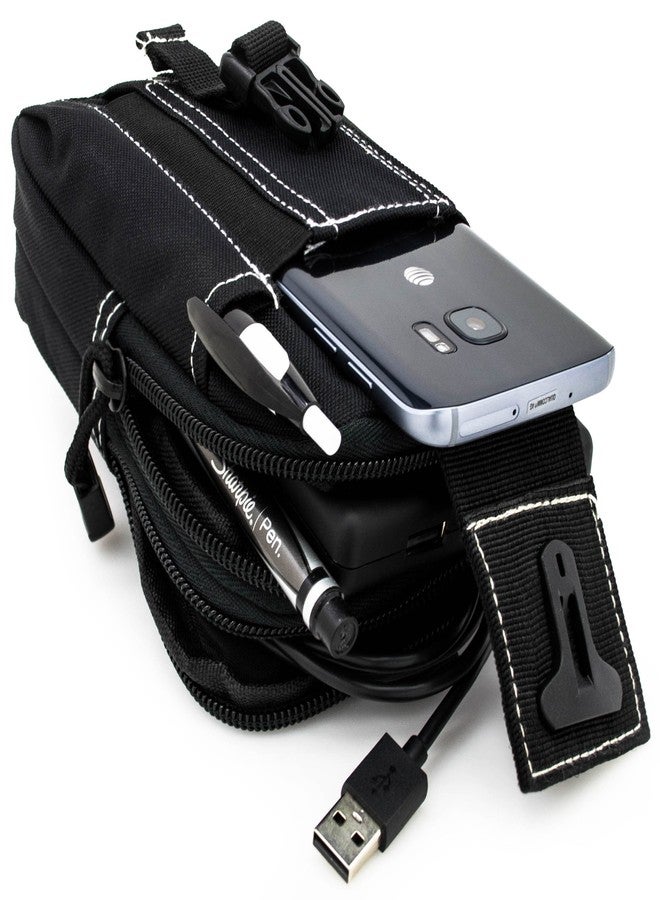 باستكس جراب تكتيكي متعدد الأغراض من باستكس، أسود اللون، مناسب للهواتف الذكية، حقيبة حمل وأمان، حقيبة خصر، جيب للأجهزة والنقود، متوافق مع آيفون 6s، سامسونج جالاكسي S7، نوت 5، إل جي G5، وآيفون 7. - Image 3