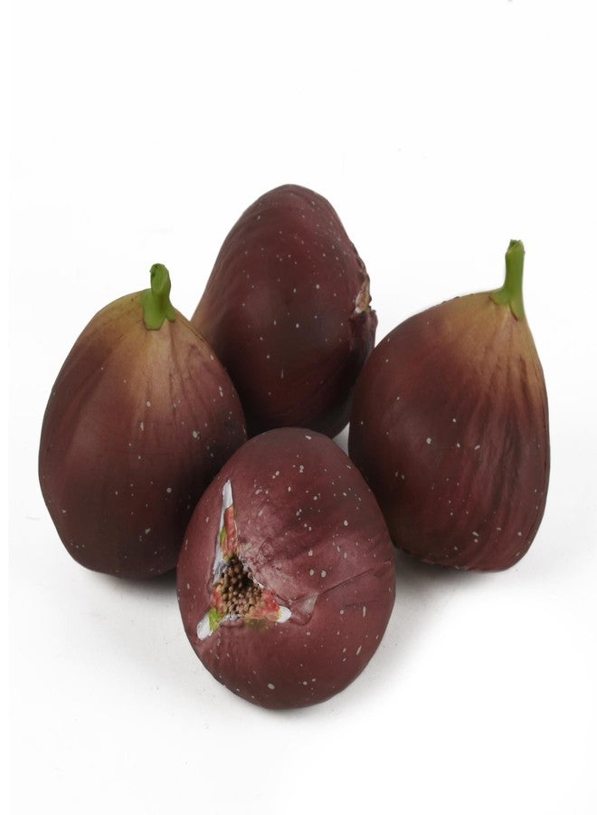 VIOCIWUO Artificial Fig 4PCS, Fake Figs Figurine Lifelike Fig Bulk Simulated Fruit Model for Teaching Tool Home Kitchen Cabinet Table Centerpiece Decoration Photography Props - Image 1