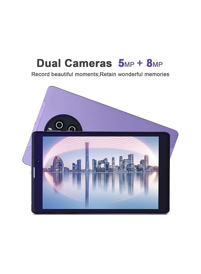REBENUO C idea Tablet CM815 8-inch screen LTE connectivity supports 5G band Wi-Fi connection equipped with 8GB RAM and 512GB storage space with a durable shock-resistant cover (Purple) - Image 3