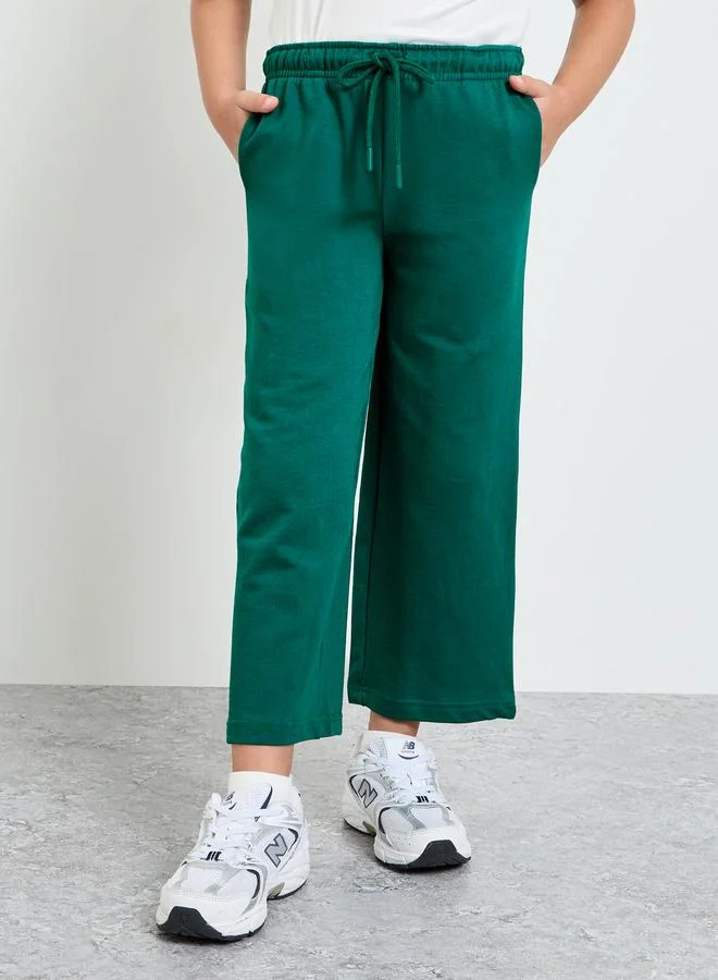 ستايلي Girls Wide Leg Joggers with Adjustable Drawcord