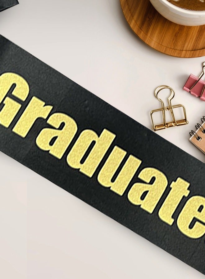 Graduation Headbands And Shoulder Straps For Congratulations Graduation Party Supplies Bachelor Hat Headband Doctor Hat Black Belt Satin Tassel Headpiece For Graduation Party Dress Up Gifts Photos - Image 3