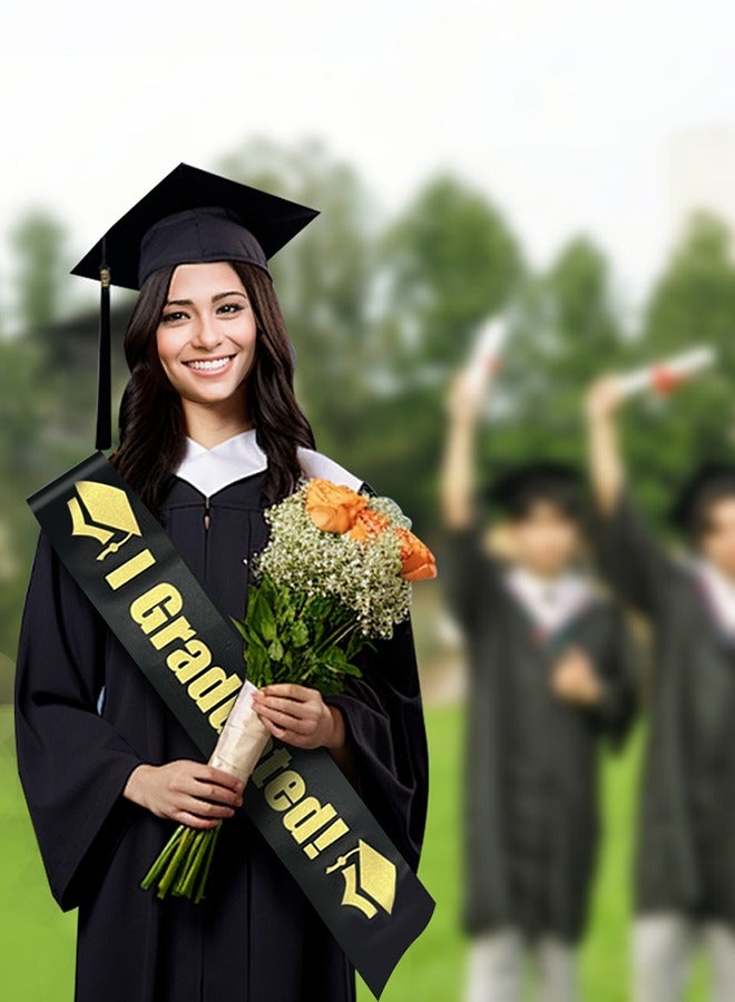 Graduation Headbands And Shoulder Straps For Congratulations Graduation Party Supplies Bachelor Hat Headband Doctor Hat Black Belt Satin Tassel Headpiece For Graduation Party Dress Up Gifts Photos - Image 4