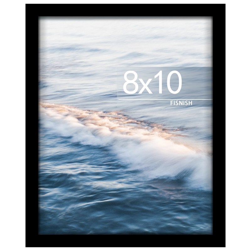 Fisnish 8x10 Picture Frame, for Tabletop Display, Horizontal or Vertical Wall Mounting, Black - Image 1