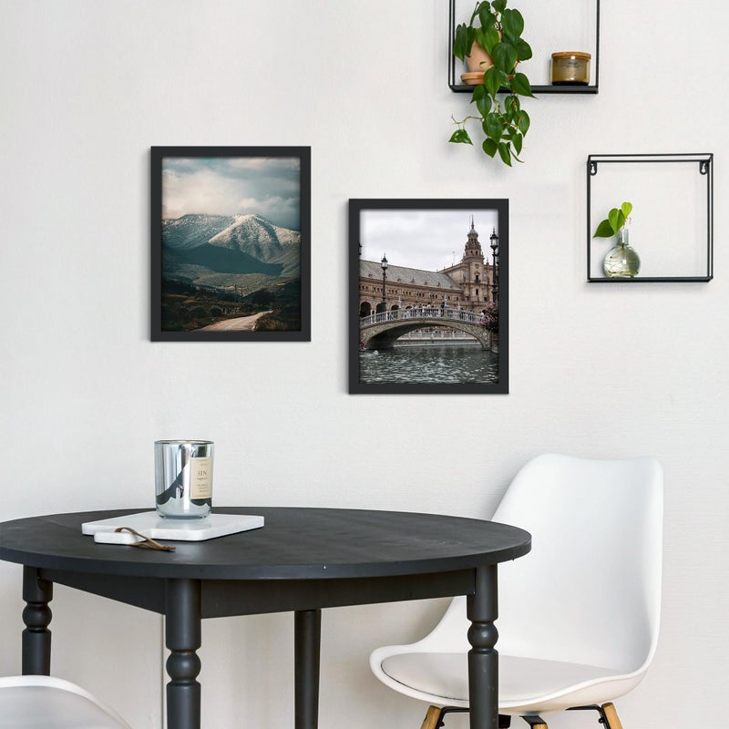 Fisnish 8x10 Picture Frame, for Tabletop Display, Horizontal or Vertical Wall Mounting, Black - Image 2