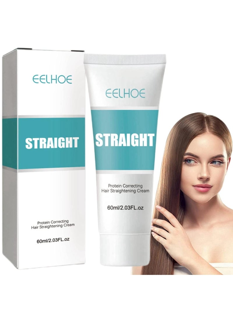 EELHOE Hair Straightening Cream Moisturising Hair Cream Protective Smoothing Cream for Strong Hair Silky Hair Cream for Straight Hair Anti Frizz Hair Straightening Cream for Soft Hair - Image 2