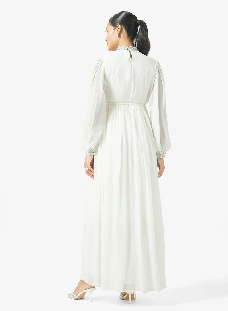 جولدن ابل Chiffon Belted Maxi Dress