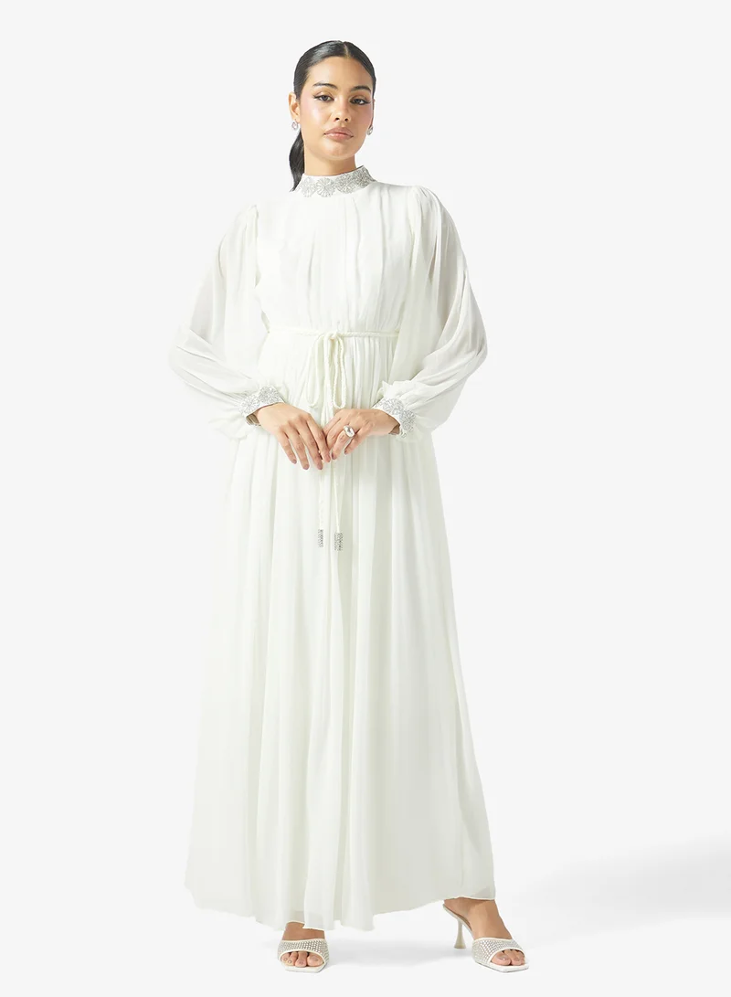 جولدن ابل Chiffon Belted Maxi Dress