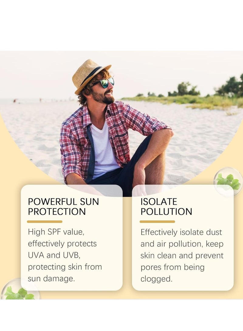 إيلهو واقي من الشمس محسن SPF 90+ PA +++ ، كريم شمس للوجه عالي الحماية للأشعة فوق البنفسجية UVA و UVB - لوشن شمسي مرطب طبيعي مناسب لجميع أنواع البشرة 50 مل - Image 5