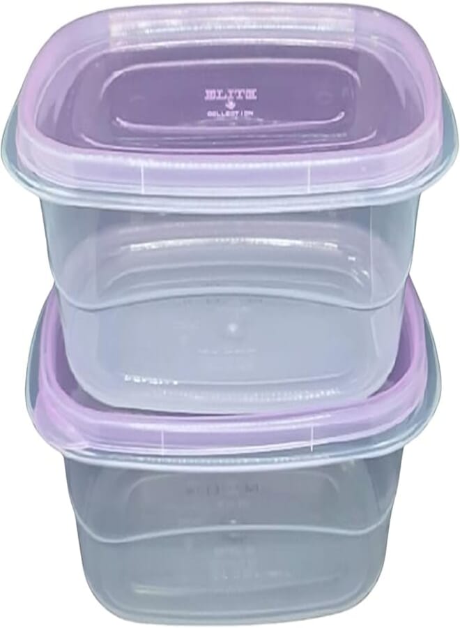 Elite Refrigerator Transparent Box Set, One Size / 2 Liters 2 Piece (Purple cover)