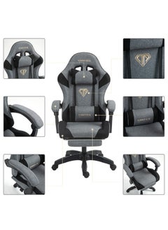 VINNYSEN Gaming Chair Computer Chair Ergonomic High Back Fabric Gaming Chair Tilt and Height Adjustable Computer Chair with Neck and Massaging Lumbar Support for Office or Gaming  - Image 2