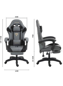 VINNYSEN Gaming Chair Computer Chair Ergonomic High Back Fabric Gaming Chair Tilt and Height Adjustable Computer Chair with Neck and Massaging Lumbar Support for Office or Gaming  - Image 3