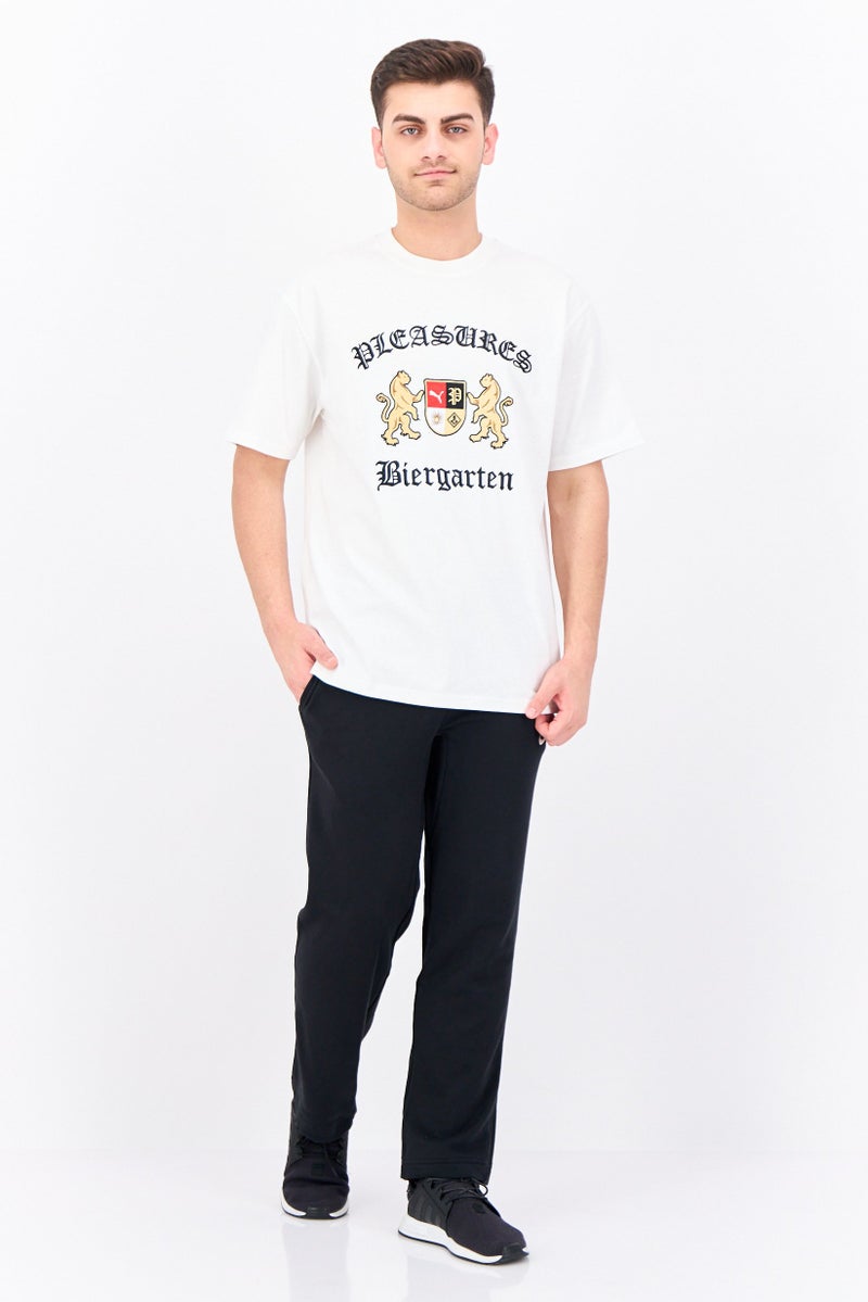 PUMA Puma x Pleasures Men Sportswear Fit Short Sleeves Outdoors T-Shirt, Off White  - Image 4