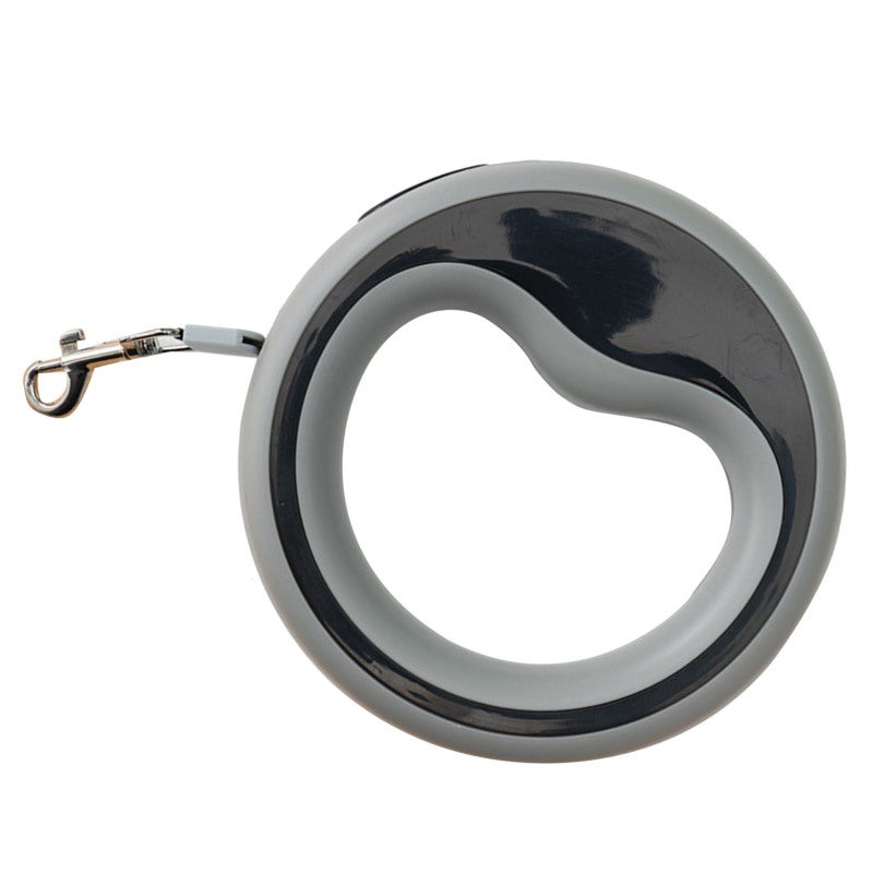 Xs Retractable Dog Leash 2.5m Automatic Retractable Design Grey - Metal Hook 360 Rotation Safety Lock Ergonomic Handle for Outdoor Walking - Image 3