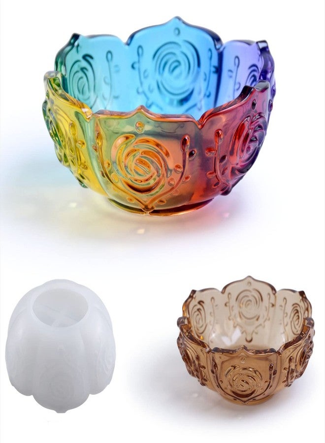 Anktily Lotus Storage Bowl Silicone Mold Concrete Flower Pot Silicone Mold Succulent Planter Vase Mold Bowl Dish Tray Mold Plaster Epoxy Resin Mold - Image 5