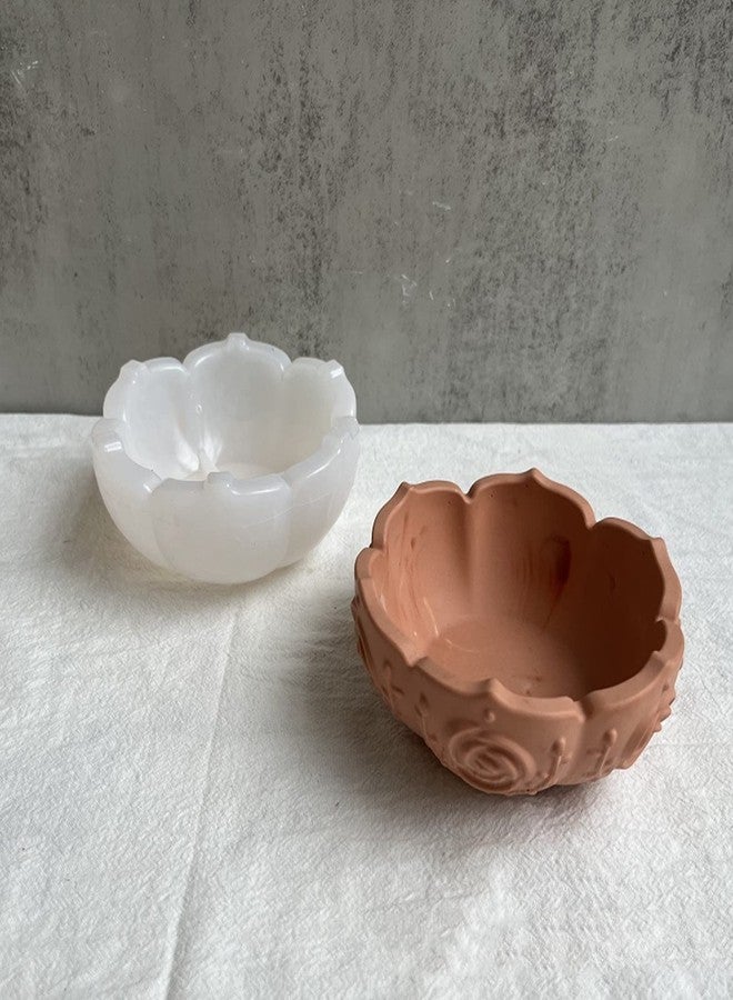 Anktily Lotus Storage Bowl Silicone Mold Concrete Flower Pot Silicone Mold Succulent Planter Vase Mold Bowl Dish Tray Mold Plaster Epoxy Resin Mold - Image 4