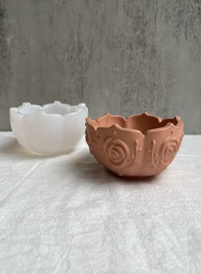 Anktily Lotus Storage Bowl Silicone Mold Concrete Flower Pot Silicone Mold Succulent Planter Vase Mold Bowl Dish Tray Mold Plaster Epoxy Resin Mold - Image 3