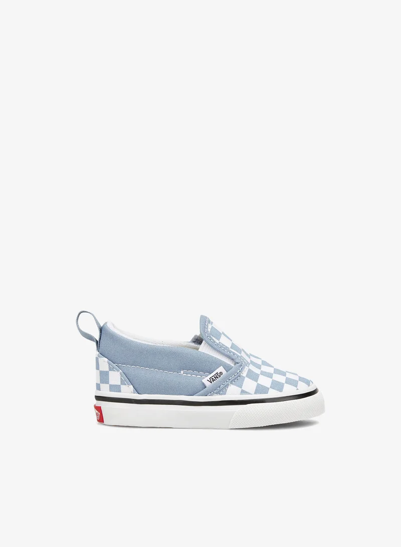 فانز حذاء سنيكرز للأطفال بنقشة المربعات سهل الارتداء (للأطفال الصغار)