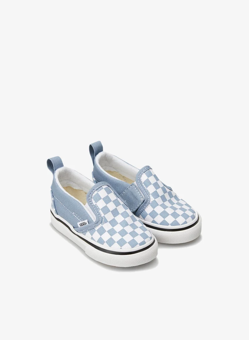 فانز حذاء سنيكرز للأطفال بنقشة المربعات سهل الارتداء (للأطفال الصغار)