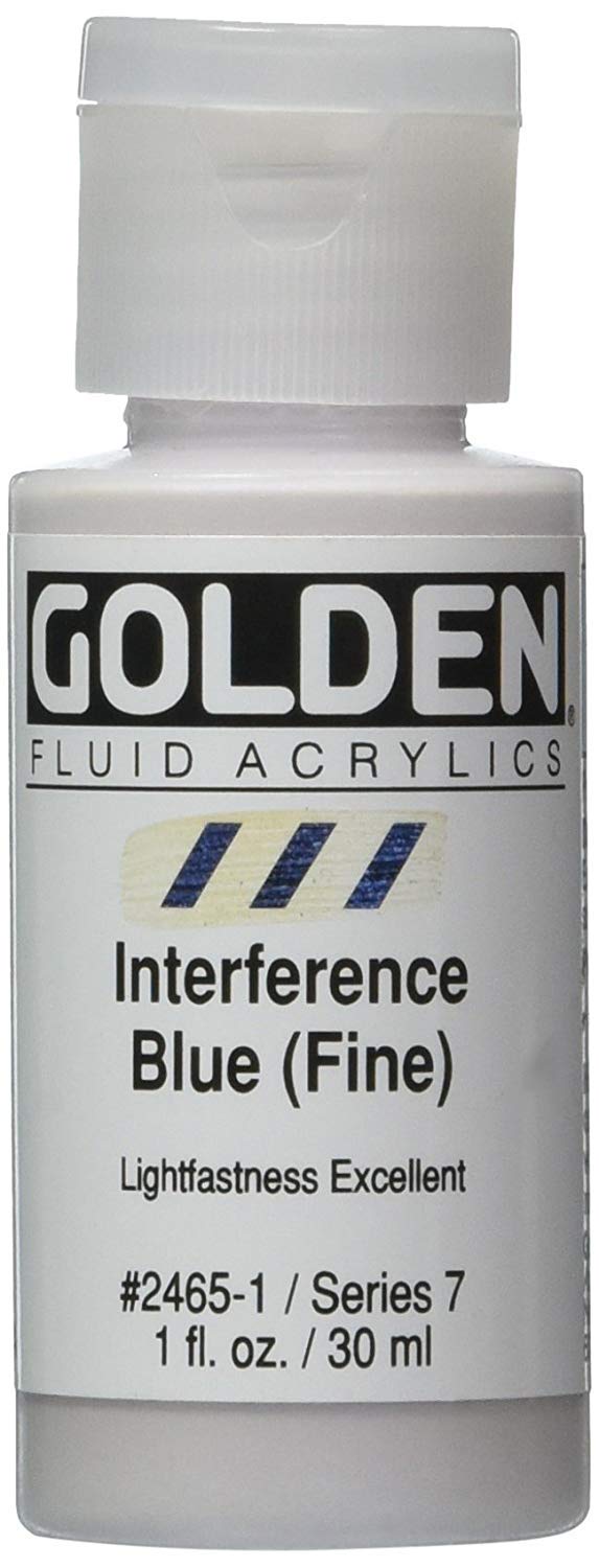 Golden Artist Fluid Acrylic Interference Blue (Fine) 1 oz (30 ml) - Image 1