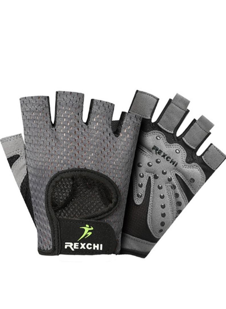 REXCHI Men's And Women's Half Finger Exercise  Cycling Anti-skid Breathable Gloves